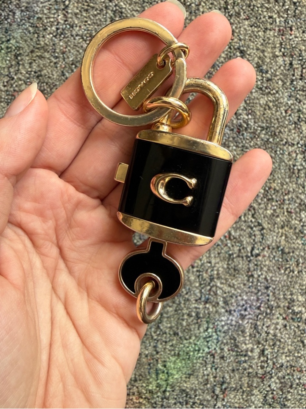 Coach Lock and Key Valet Keychain Key Ring Bag Charm